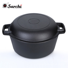 Metal Cast Iron stockpot casserole with vegetable oil coating